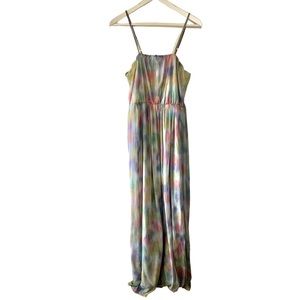 Chiffon Flowy Multicolour Pastel Dress Spaghetti Straps Lightweight Summer